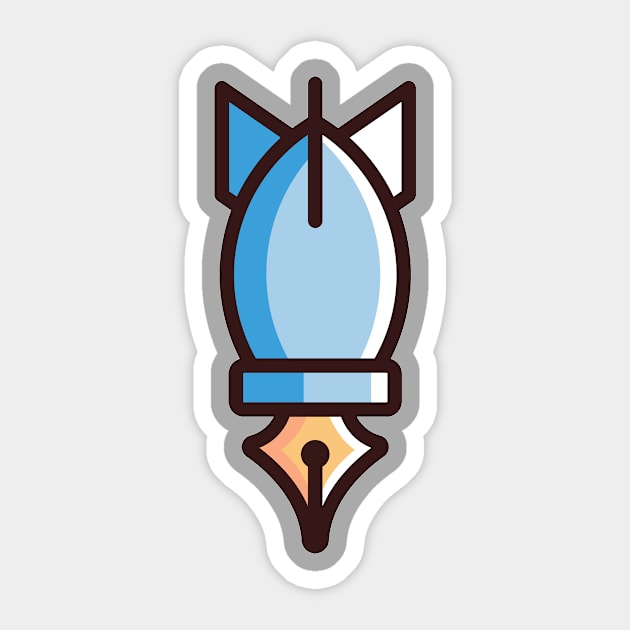 The pen is Mightier Sticker by ryanprudhomme